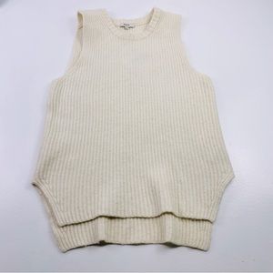Madewell Ivory Ribbed High Low Sweater Vest Women Size Medium